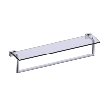Kartners 262678-99 - MADRID -  24-inch Glass Shelf  with Towel Rail-Polished Chrome