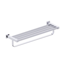 Kartners 277442-99 - LISBON - Towel Shelf with Bathroom Towel Bar-Polished Chrome