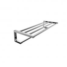 Kartners 422442-99 - NAPLES - Towel Shelf with 24-inch Bathroom Towel Bar-Polished Chrome