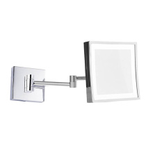 Kartners KCM-SQ-8LD-99 - Mirror - 8.5-inch x 8.5-inch Square Wall Mounted with LED Light Mirror-Polished Chrome