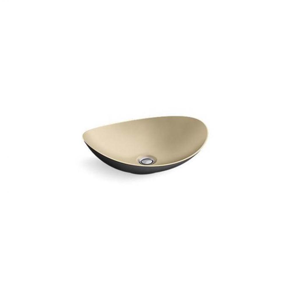 Myam® Vessel, Matte Blk, Pol Trad Bronze