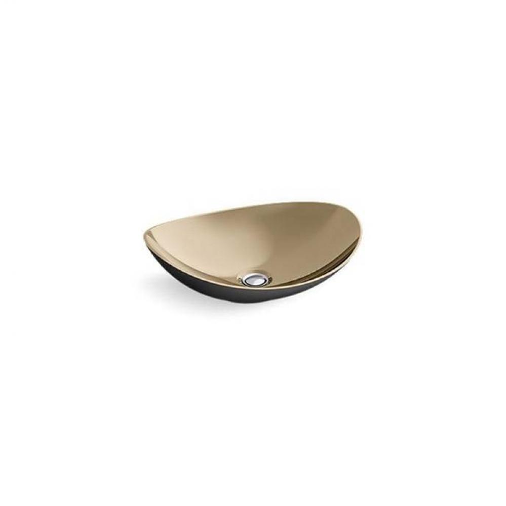 Myam® Vessel, Matte Blk, Satin Bronze