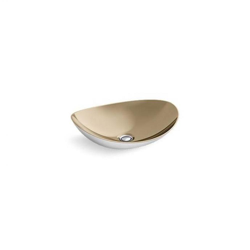 Myam® Vessel, Matte Wht, Pol Trad Bronze