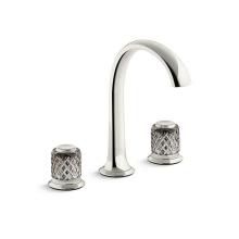 Kallista P25051-SLG-AD - Script® Decorative Sink Faucet, Arch Spout, Saint-Louis Flannel Grey Crystal Knob Handles