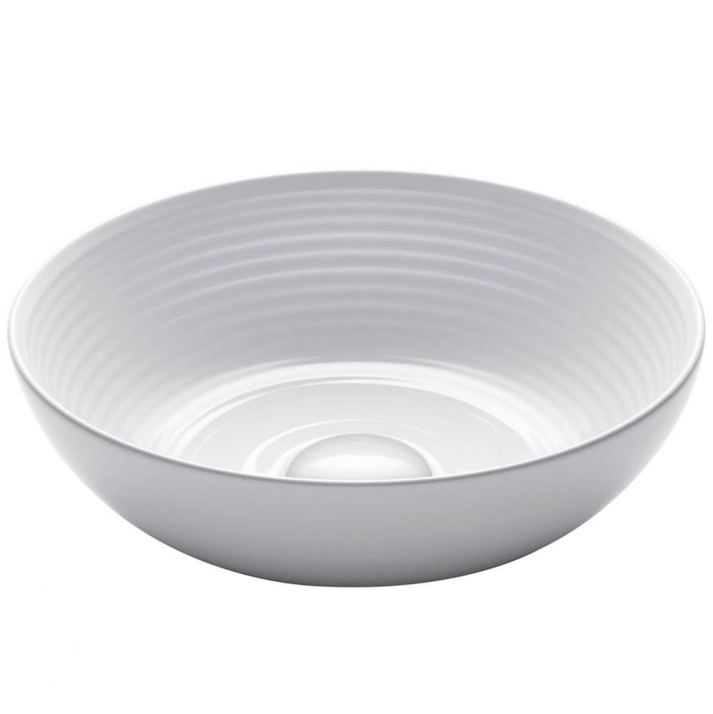 Viva™ Round White Porcelain Ceramic Vessel Bathroom Sink, 13 in. D x 4 3/8 in. H