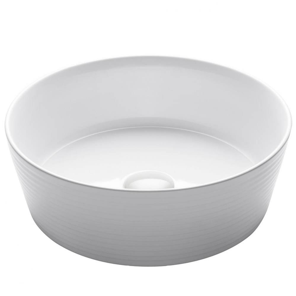 Viva™ Round White Porcelain Ceramic Vessel Bathroom Sink, 15 3/4 in. D x 5 3/8 in. H