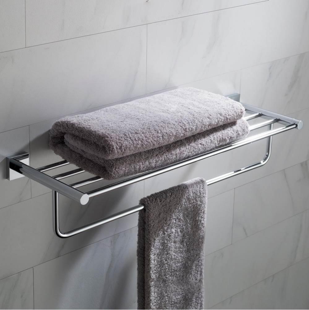 Ventus™ Bathroom Shelf with Towel Bar, Chrome Finish