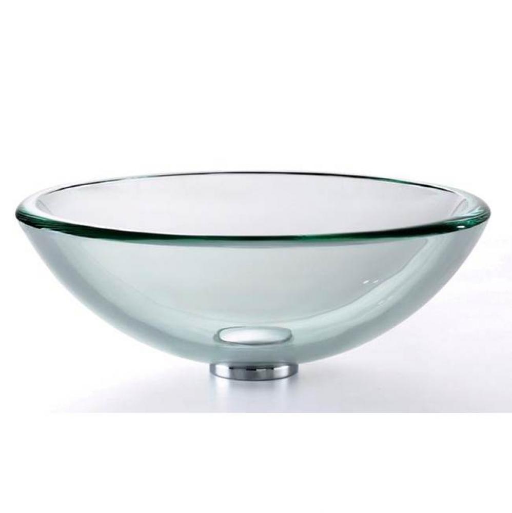 KRAUS 19 mm Thick Glass Vessel Sink in Clear with PU-MR in Chrome
