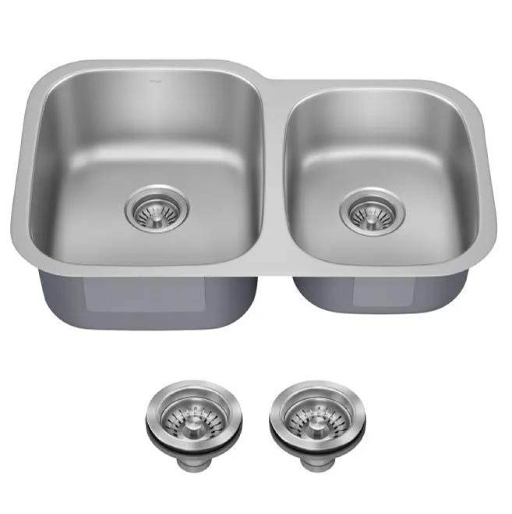 Premier 32-inch 16 Gauge Undermount 60/40 Double Bowl Stainless Steel Kitchen Sink