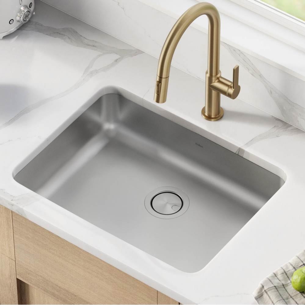 Dex™ 25” Undermount 16 Gauge Stainless Steel Single Bowl ADA Kitchen Sink