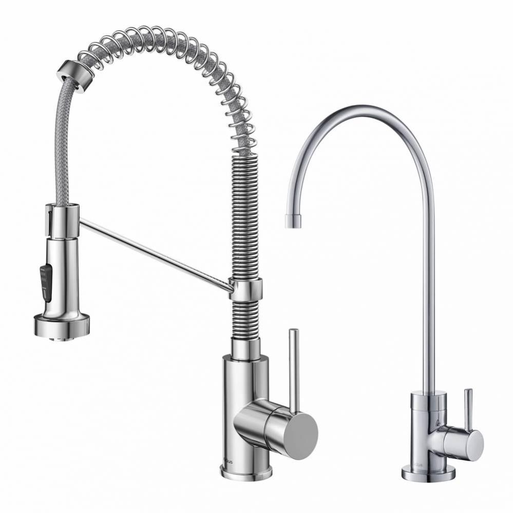Bolden™ Commercial Style Pull-Down Kitchen Faucet and Purita™ Water Filter Faucet Combo in Chr