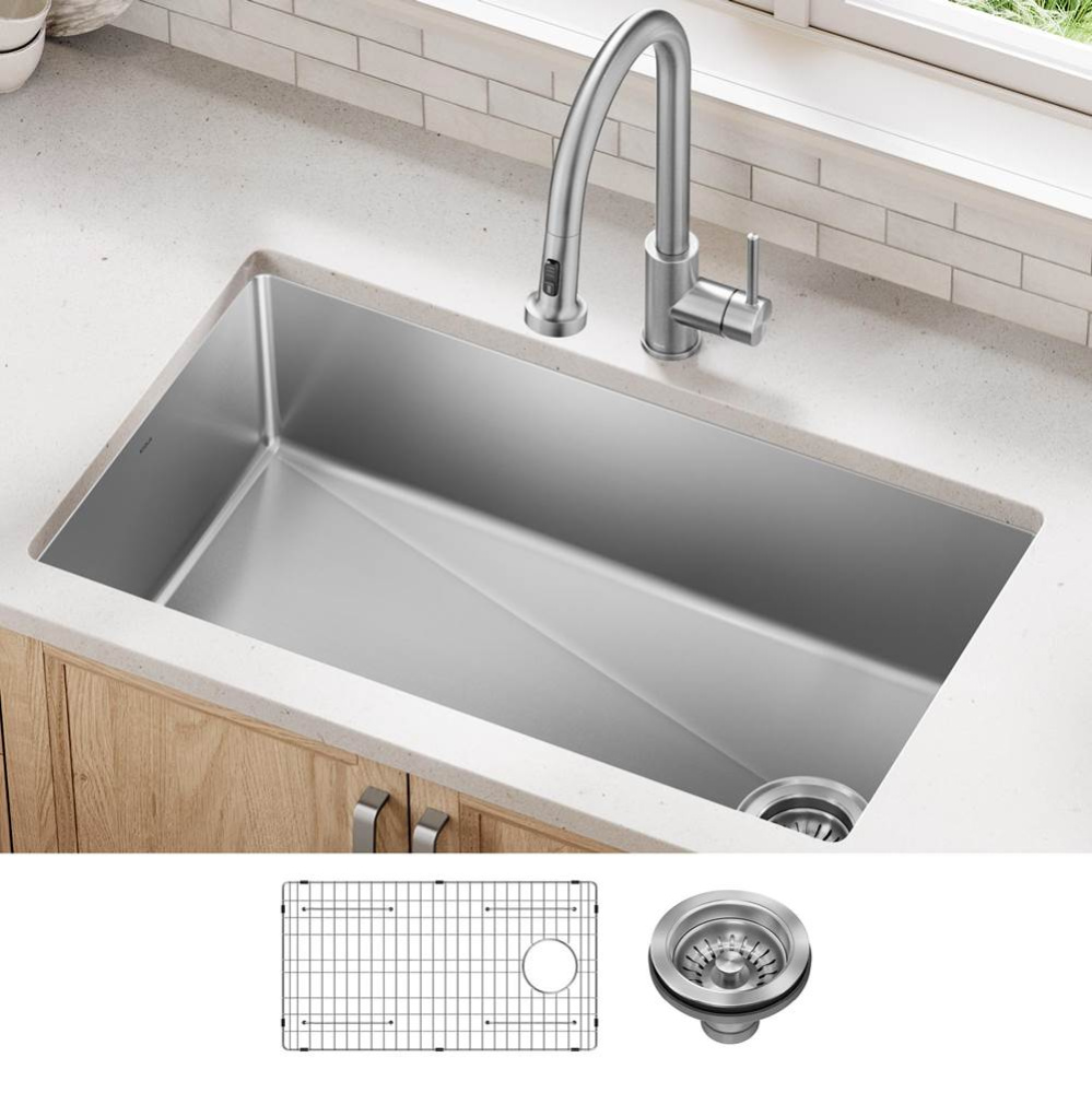 Fairlane™ 33” Undermount Single Bowl 18-Gauge Stainless Steel Kitchen Sink