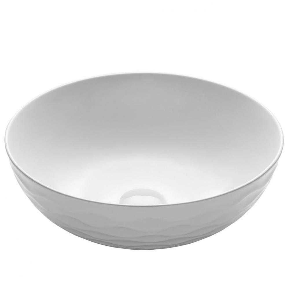 Viva™ Round White Porcelain Ceramic Vessel Bathroom Sink, 16 1/2 in. D x 5 1/2 in. H