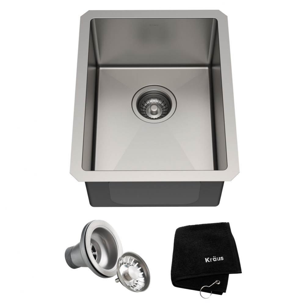 Standart PRO™ 14-inch 16 Gauge Undermount Single Bowl Stainless Steel Kitchen Bar Sink