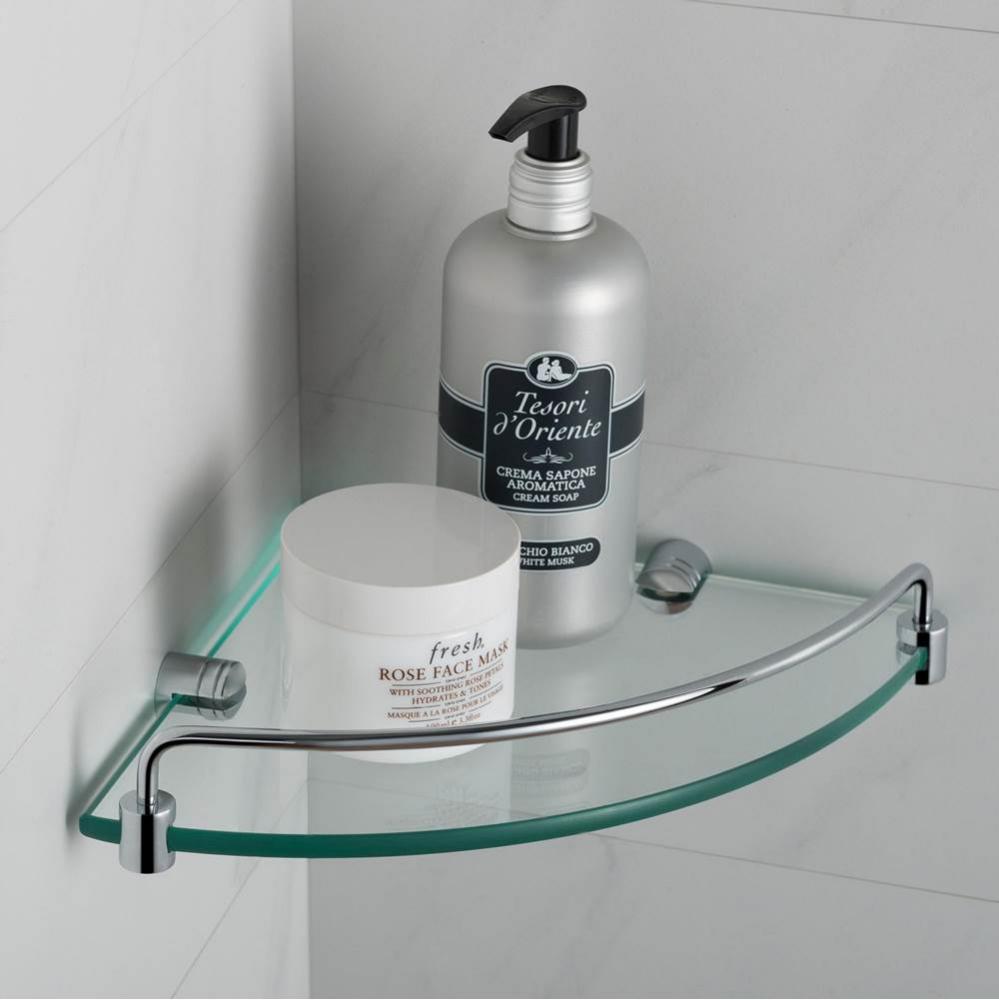 Elie™ Corner Bathroom Shelf, Chrome Finish