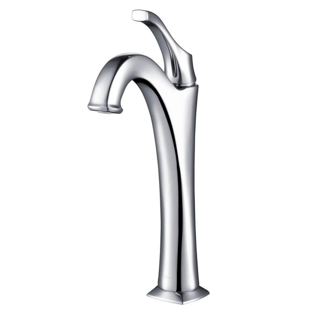 Arlo Chrome Single Handle Vessel Bathroom Faucet with Pop Up Drain