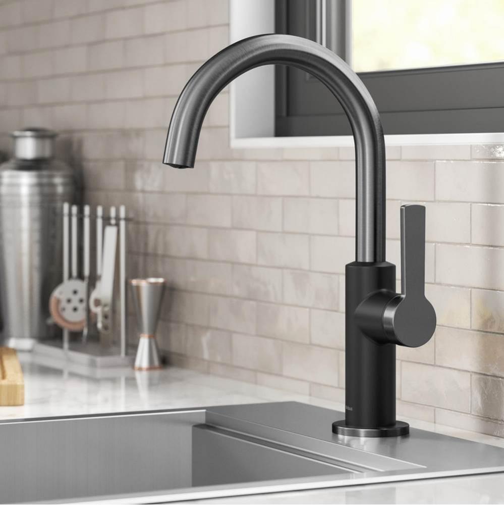 Oletto™ Single Handle Kitchen Bar Faucet in Matte Black / Spot Free Black Stainless Steel