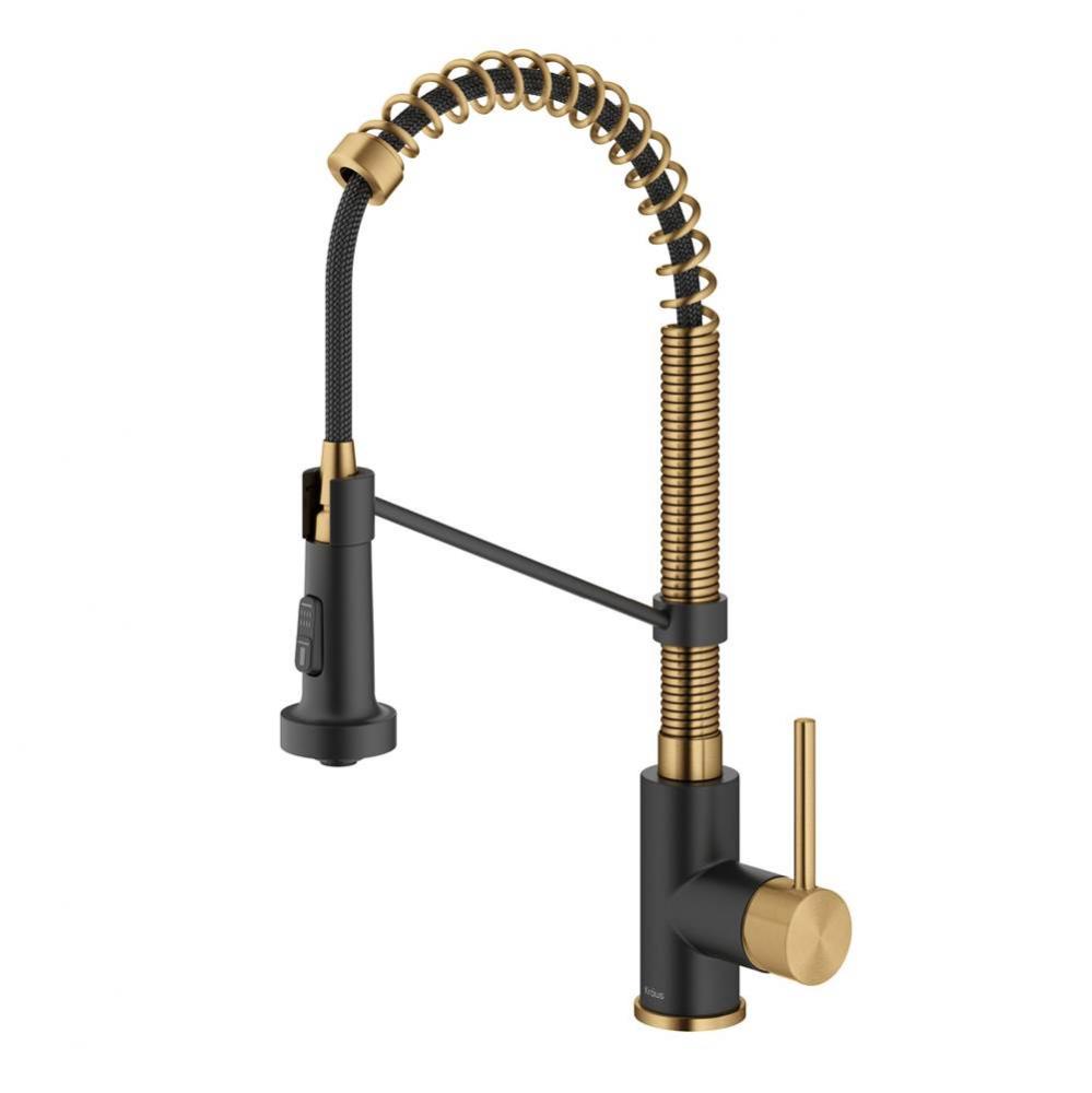 Bolden™ Commercial Style 2-Function Single Handle Pull Down Kitchen Faucet in Brushed Brass / Ma