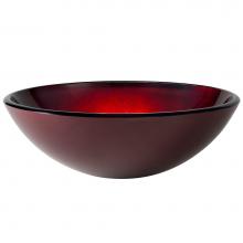 Kraus GV-200 - Round Red Glass Vessel Bathroom Sink, 16 1/2 inch