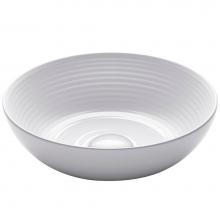Kraus KCV-204GWH - Viva™ Round White Porcelain Ceramic Vessel Bathroom Sink, 13 in. D x 4 3/8 in. H