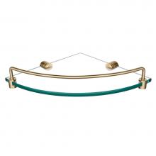 Kraus KEA-18846BG - Elie™ Glass Bathroom Corner Shower Shelf with Rail in Brushed Gold