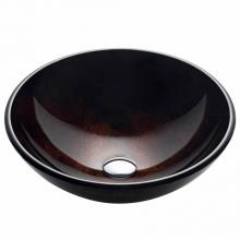 Kraus GV-684 - Round Brown Glass Vessel Bathroom Sink, 16 1/2 inch