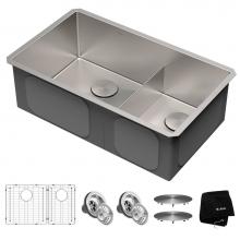 Kraus KHU103-32 - Standart PRO™ 32-inch 16 Gauge Undermount 60/40 Double Bowl Stainless Steel Kitchen Sink