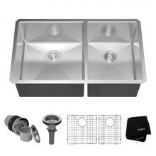 Kraus KHU103-33 - Standart PRO™ 33-inch 16 Gauge Undermount 60/40 Double Bowl Stainless Steel Kitchen Sink