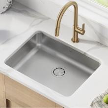 Kraus KA1AS25B - Dex™ 25” Undermount 16 Gauge Stainless Steel Single Bowl ADA Kitchen Sink