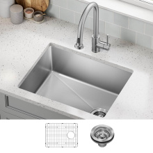 Kraus KHU641-25 - Fairlane™ 25” Undermount Single Bowl 18-Gauge Stainless Steel Kitchen Sink