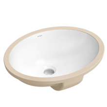 Kraus KCU-273 - Elavo 16.75 in. Oval Porcelain Ceramic Undermount Bathroom Sink in White with Overflow Drain