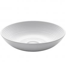 Kraus KCV-203GWH - Viva™ Round White Porcelain Ceramic Vessel Bathroom Sink, 16 1/2 in. D x 4 3/8 in. H