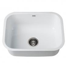 Kraus KEU12WHITE - Pintura™ 23-inch 16 Gauge Undermount Single Bowl Enameled Steel Kitchen Sink in White