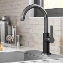 Kraus KPF-2822MBSFSB - Oletto™ Single Handle Kitchen Bar Faucet in Matte Black / Spot Free Black Stainless Steel