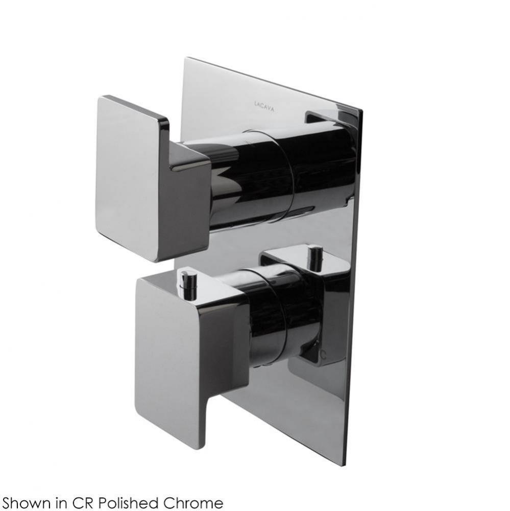 TRIM ONLY - Thermostatic Valve w/3 way diverter + OFF,  GPM 8 (60PSI) with rectangular back plate