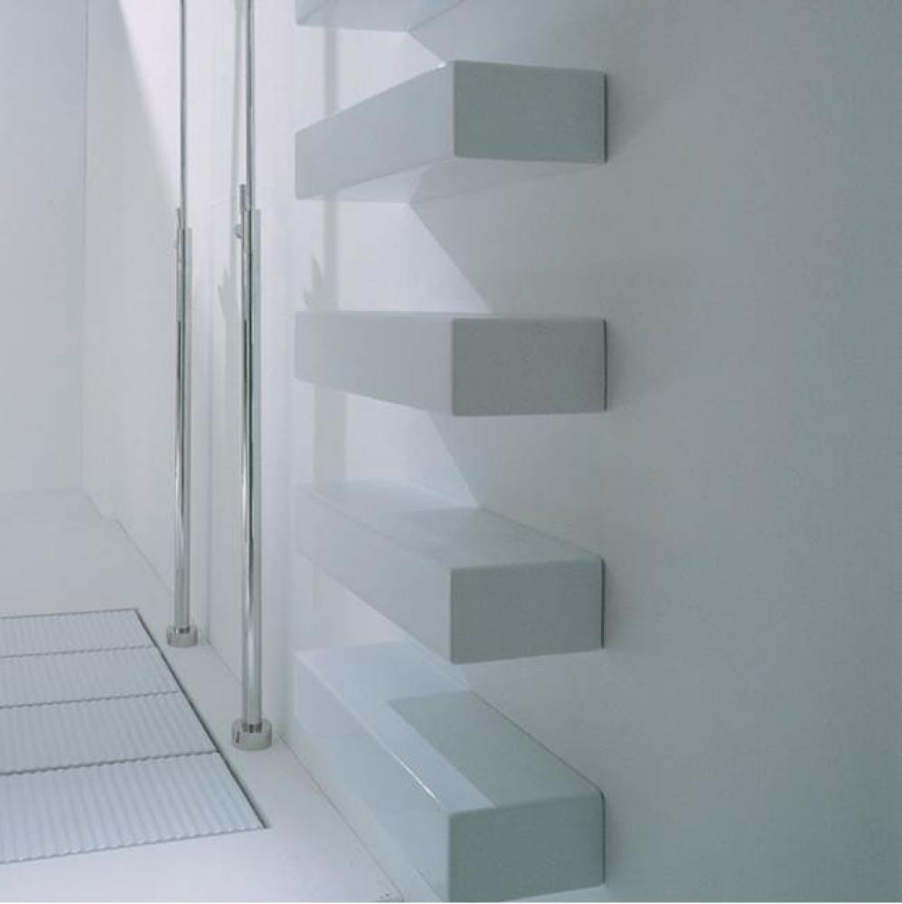 Wall-mount floating ceramic shelf with concealed installation hardware, 20 7/8''W x 7 3/