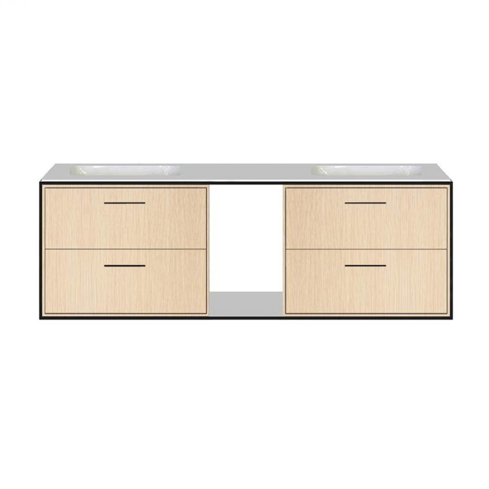 Metal frame  for wall-mount under-counter vanity LIN-UN-60A. Sold together with the cabinet and co