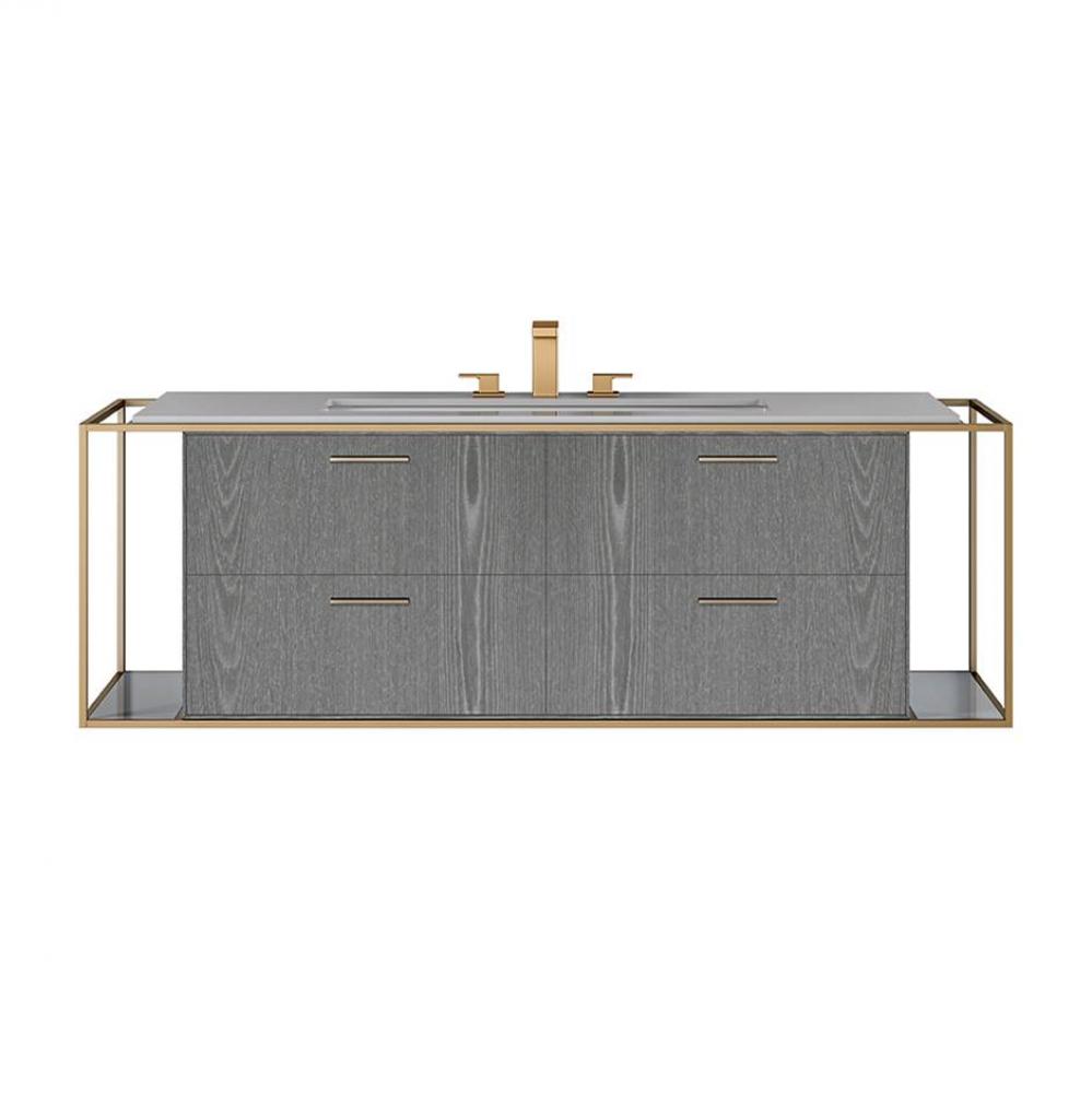 Metal frame  for wall-mount under-counter vanity LIN-UN-60B. Sold together with the cabinet and co