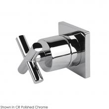 Lacava 15D2.X.S-A-CR - TRIM ONLY - 2-Way diverter valve GPM 10 (43.5 PSI) with rectangular back plate and cross handle