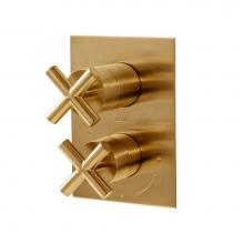 Lacava 15PBP3.X.S-A-CR - Built-in progressive pressure balancing mixer  with 3- way diverter, two cross  handles and a reta