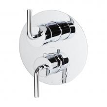 Lacava 15TH2S.C.R-A-CR - TRIM ONLY - Thermostat w 2-way shared diverter + OFF, GPM 6.1 (43.5PSI) curved lever handls on rou