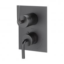 Lacava 15TH2S.C.S-A-44 - TRIM ONLY - Thermostat w 2-way shared diverter + OFF, GPM 6.1 (43.5PSI) curved lever handls on rou