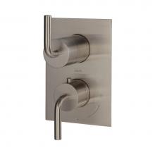 Lacava 15TH2S.C.S-A-NI - TRIM ONLY - Thermostat w 2-way shared diverter + OFF, GPM 6.1 (43.5PSI) curved lever handls on rou