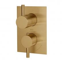 Lacava 15TH3.L.S-A-CR - TRIM ONLY - Thermostatic Valve w/3 way diverter + OFF,  GPM 8 (60PSI) with rectangular back plate