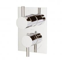 Lacava 15TH3S.L.S-A-PN - TRIM ONLY - Thermostatic Valve w/ 3 way shared diverter + OFF,  GPM 8 (60PSI) with rectangular bac