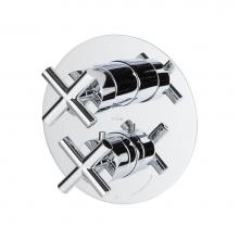 Lacava 15TH2S.X.R-A-CR - TRIM ONLY - Thermostatic Valve w/ 2 way shared diverter + OFF,  GPM 8.5 (60PSI) with round back pl