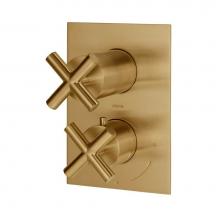 Lacava 15TH3S.X.S-A-BG - TRIM ONLY - Thermostatic Valve w/ 3 way shared diverter + OFF,  GPM 8 (60PSI) with rectangular bac