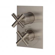 Lacava 15TH2S.X.S-A-NI - TRIM ONLY - Thermostatic Valve w/ 2 way shared diverter + OFF,  GPM 8.5 (60PSI) with rectangular b