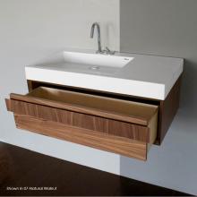 Lacava LUC-W-32-42 - Wall-mount under-counter vanity with finger pulls on one drawer, the drawer has Ushaped notch for