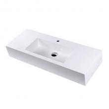 Lacava 5199-02-G - Vanity top Bathroom Sink made of solid surface, with an overflow, 40''W, 15''D